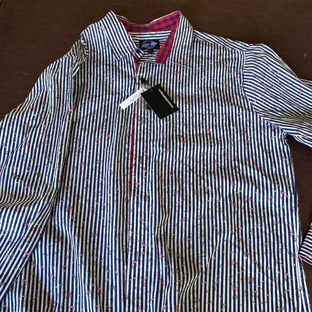 Something strong button-down shirt with flowers